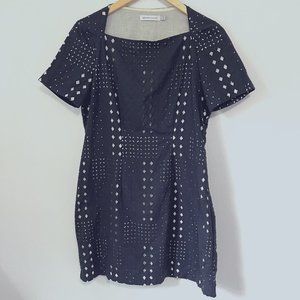 See By Chloe Navy Blue Eyelet Dress Size US 10/ EU40